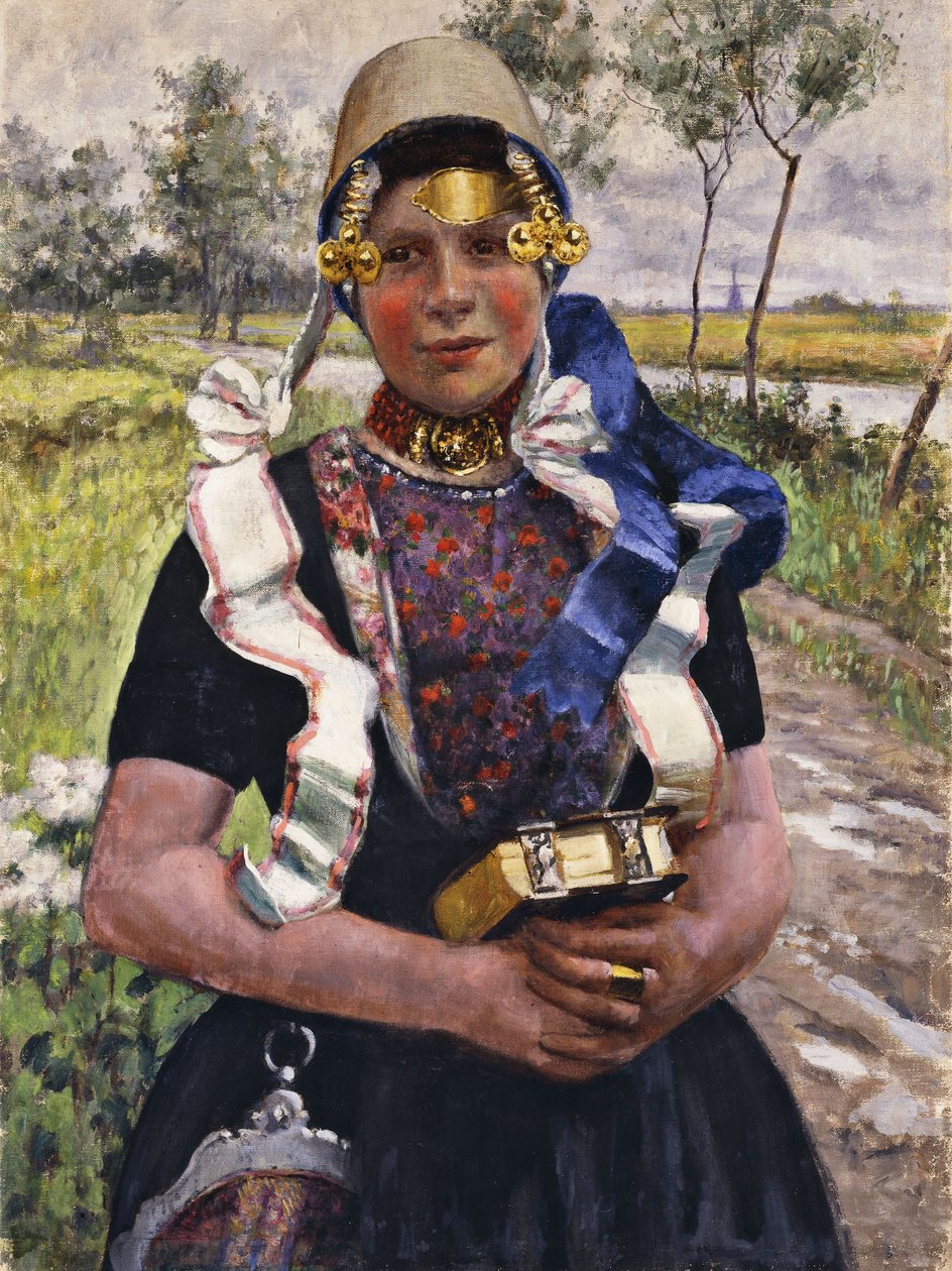 Fineries hollandaises, une fille de Marken - George Hitchcock