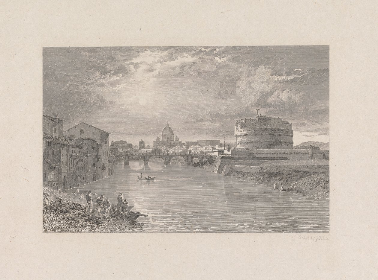 Rome; Pont et Château Saint-Ange sur le Tibre - George Hollis