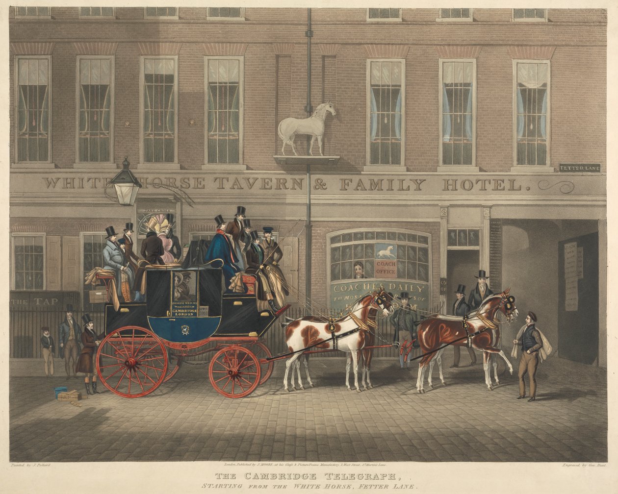 Coaching : Le télégraphe de Cambridge, départ du White Horse - George Hunt