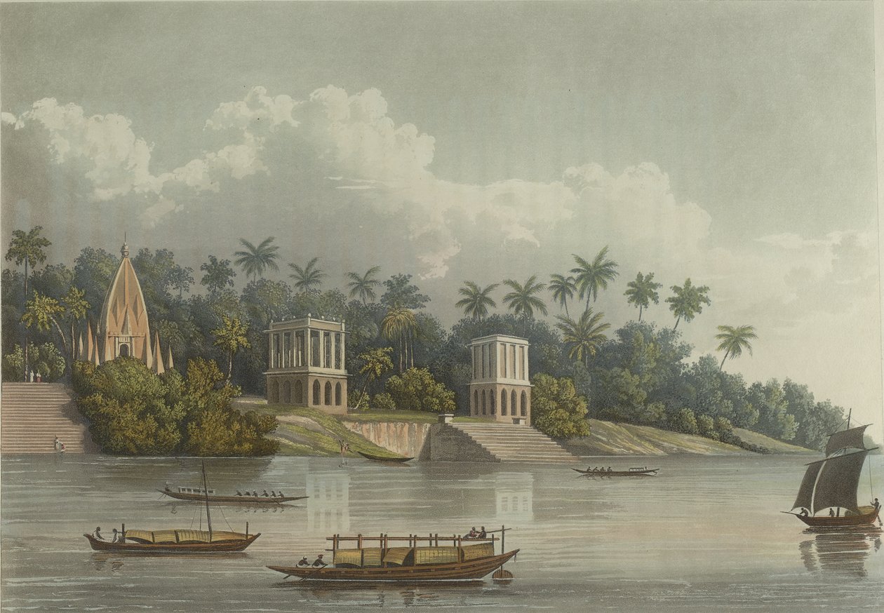 Pagodes hindoues sous Barrackpore sur le Gange - George Hunt