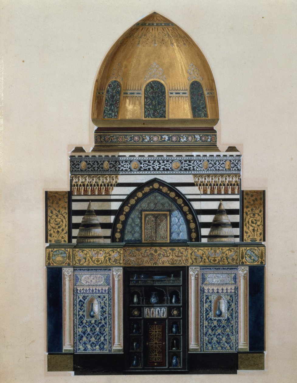 Conception pour la Salle Arabe à Leighton House, Londres, 1880 - George II Aitchison