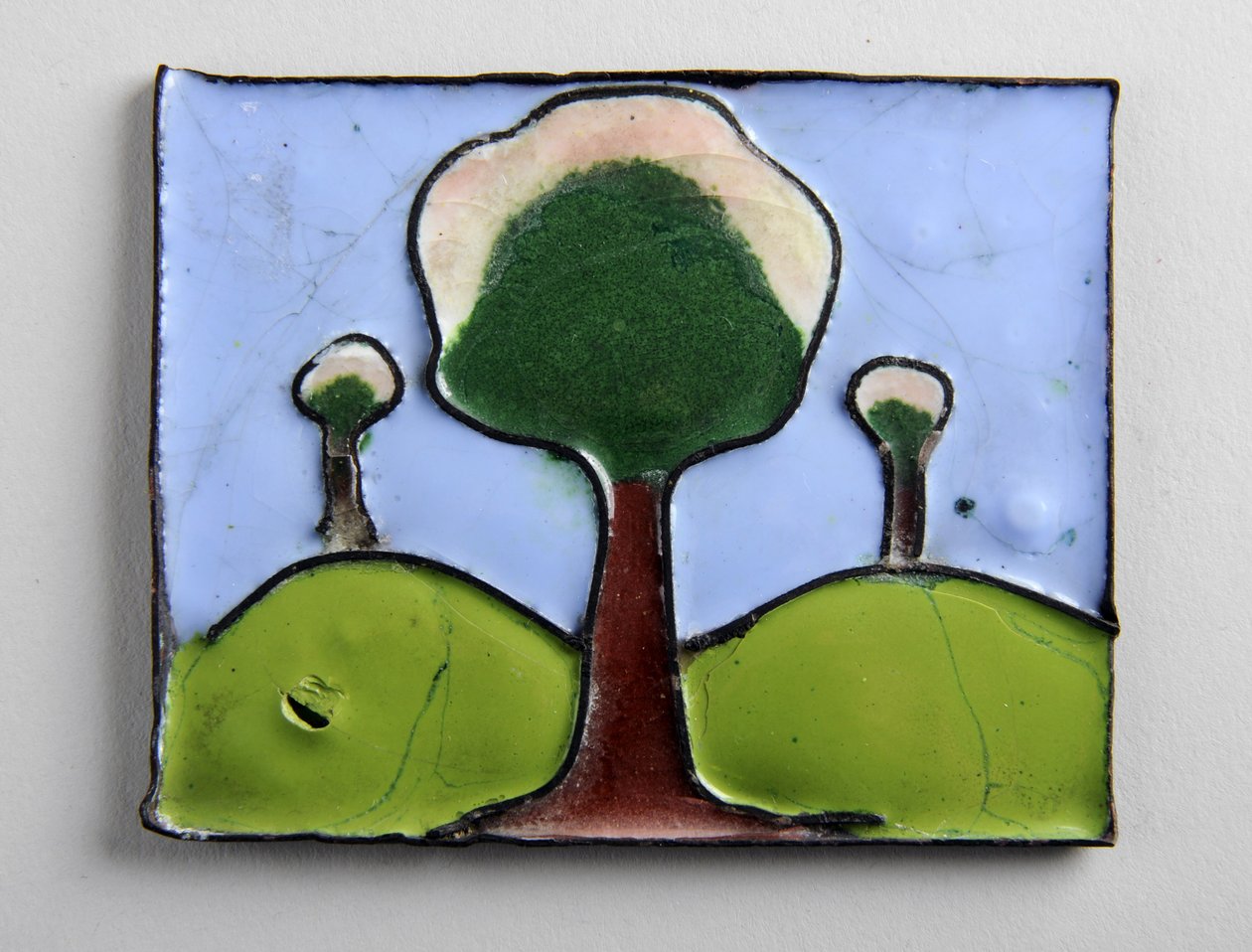 Plaque émaillée avec trois arbres - George James Frampton