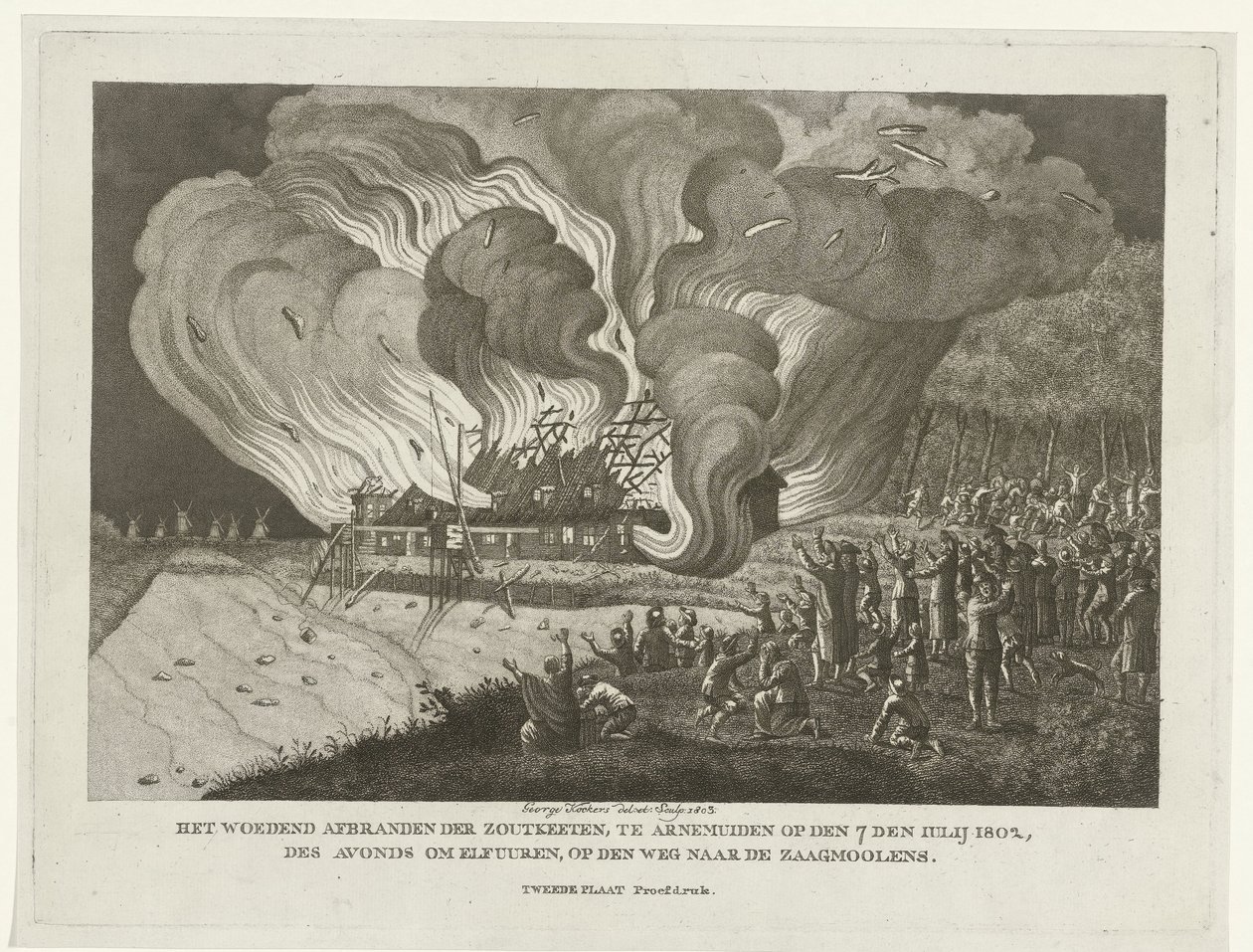 Incendie des salines à Arnemuiden, 7 juillet 1802 - George Kockers