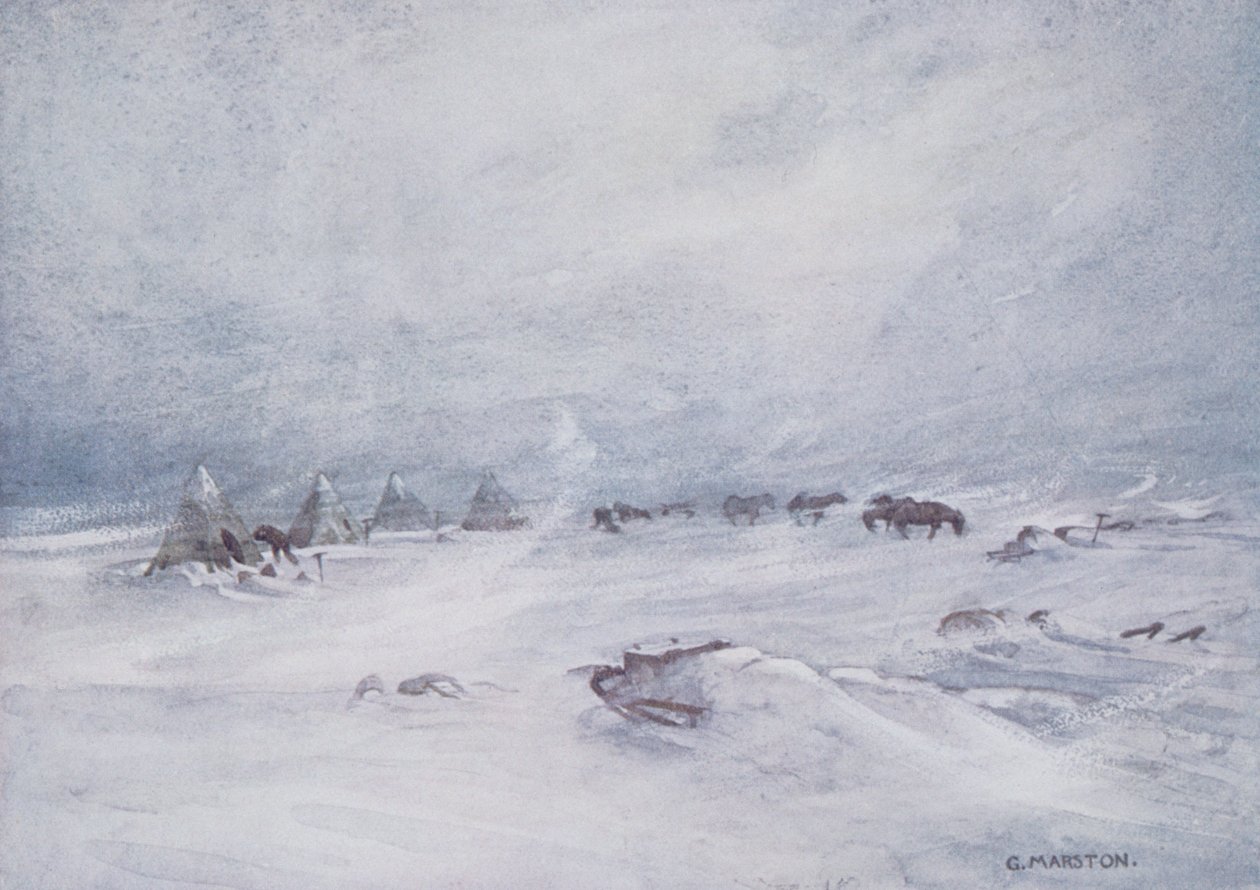 Tempête de neige sur la barrière, illustration de 