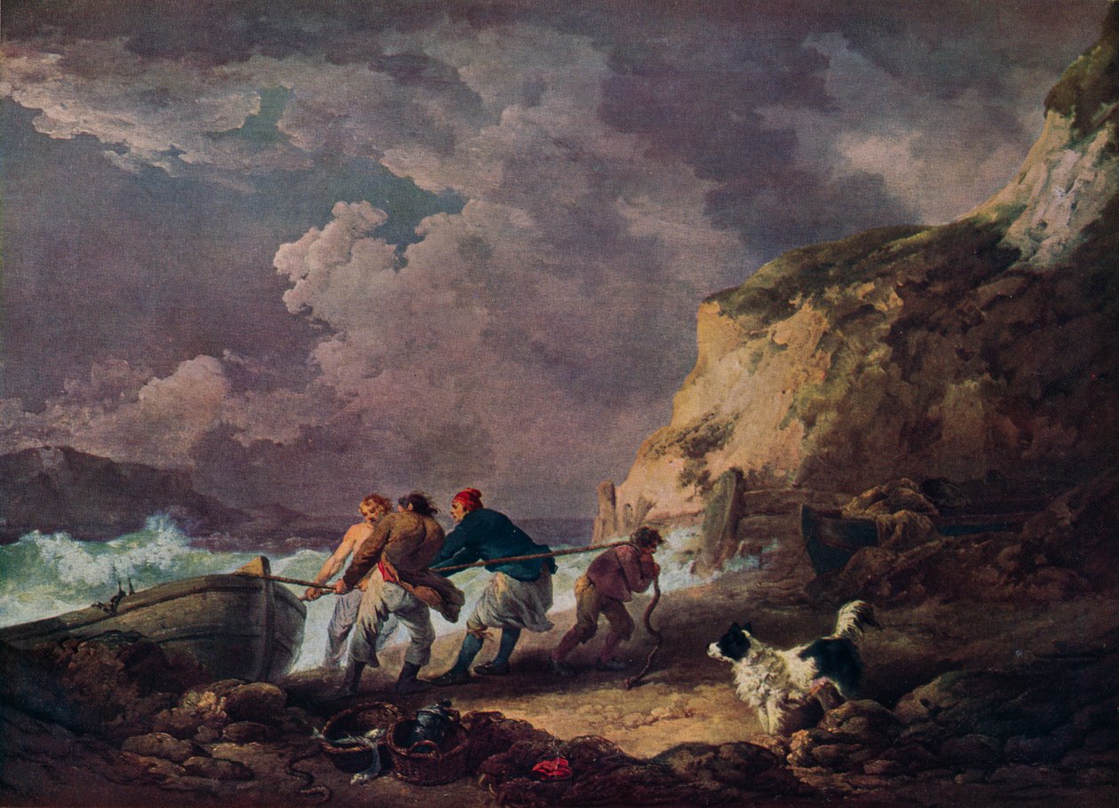 Rivage : Pêcheurs tirant un bateau, 1791 - George Morland