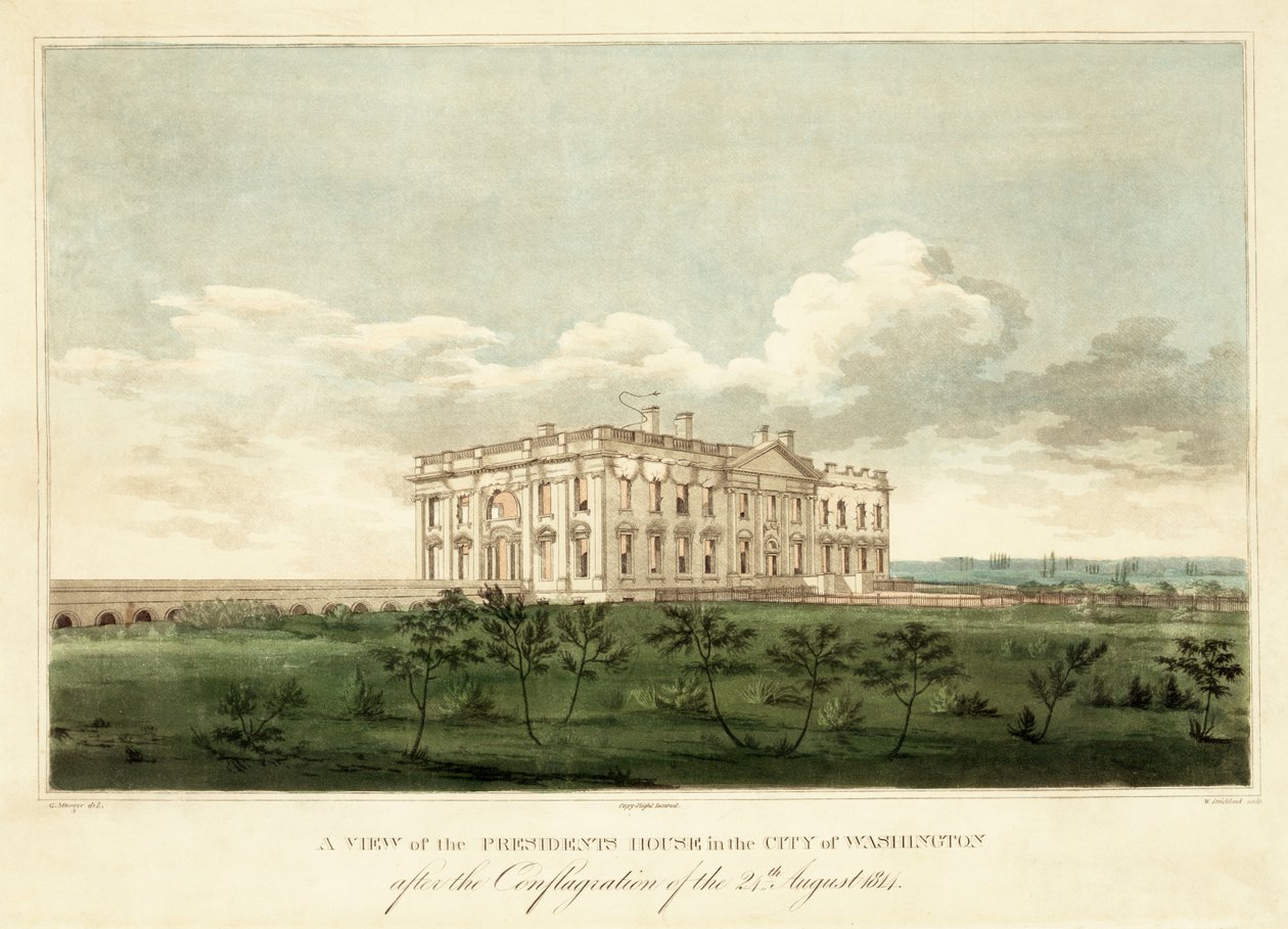 Vue de la Maison du Président dans la ville de Washington après l
