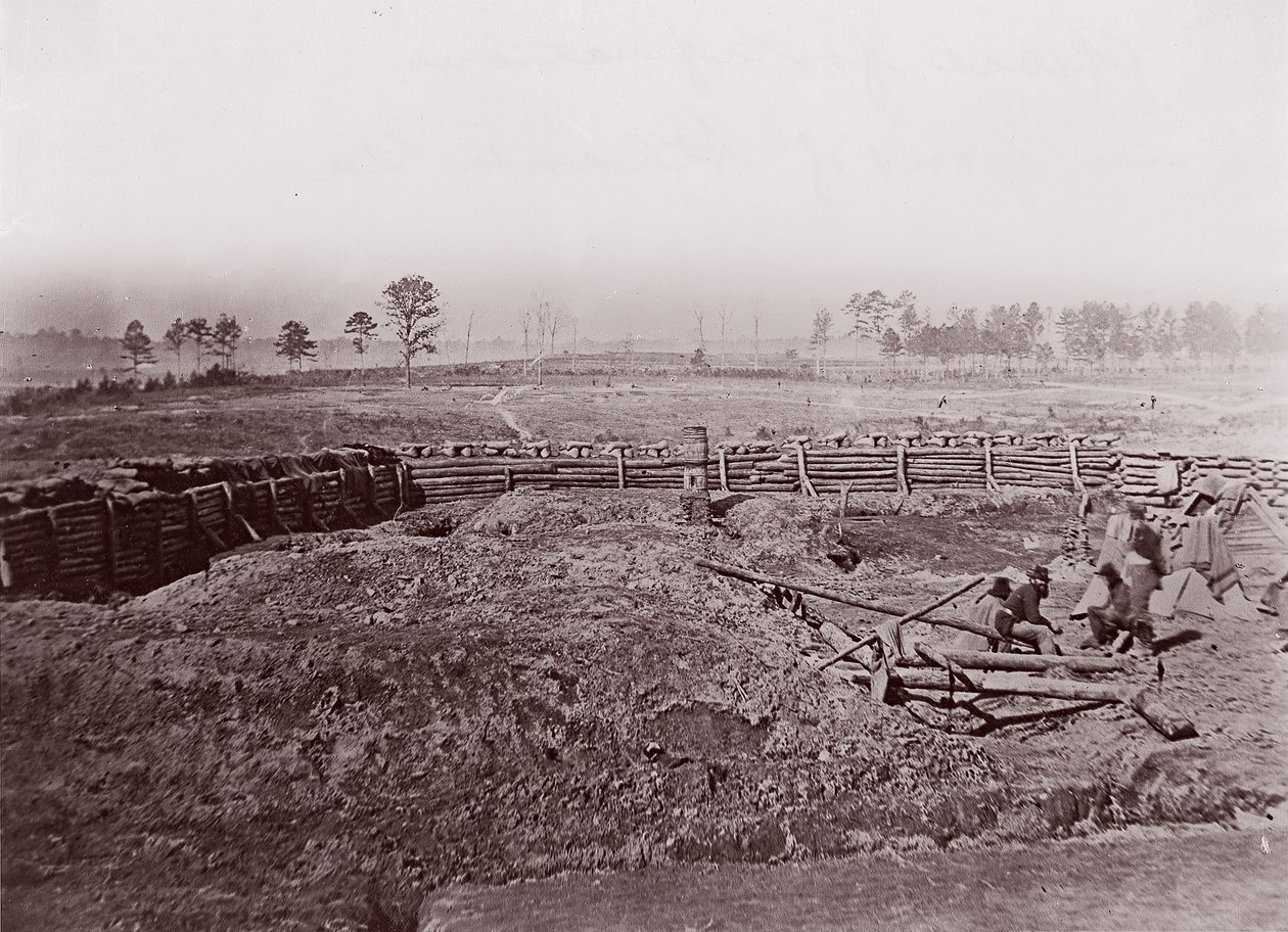 Fortifications rebelles devant Atlanta, vers 1864 - George N. Barnard