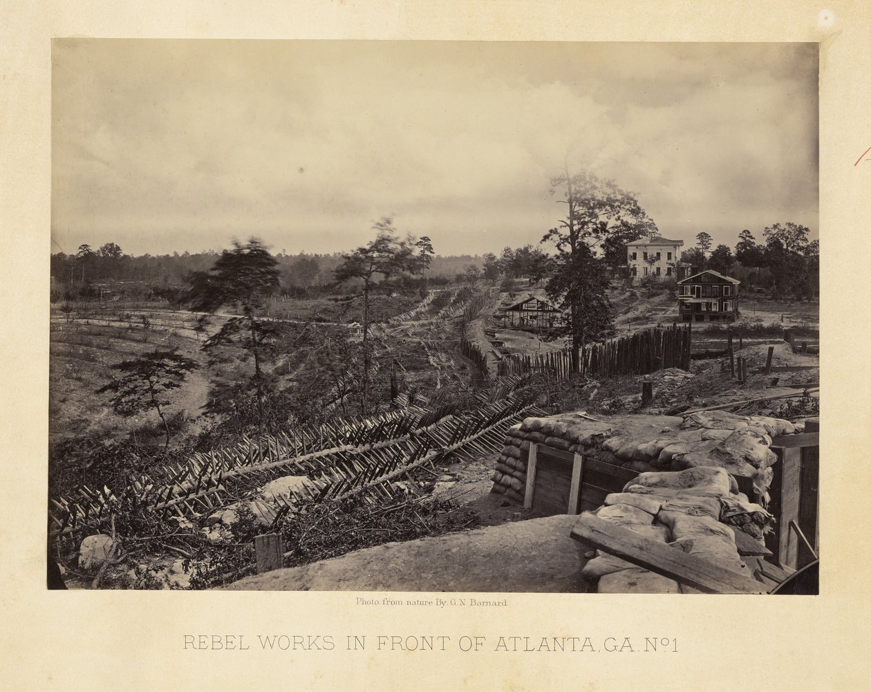 Fortifications rebelles devant Atlanta, Géorgie, no 1 - George N. Barnard
