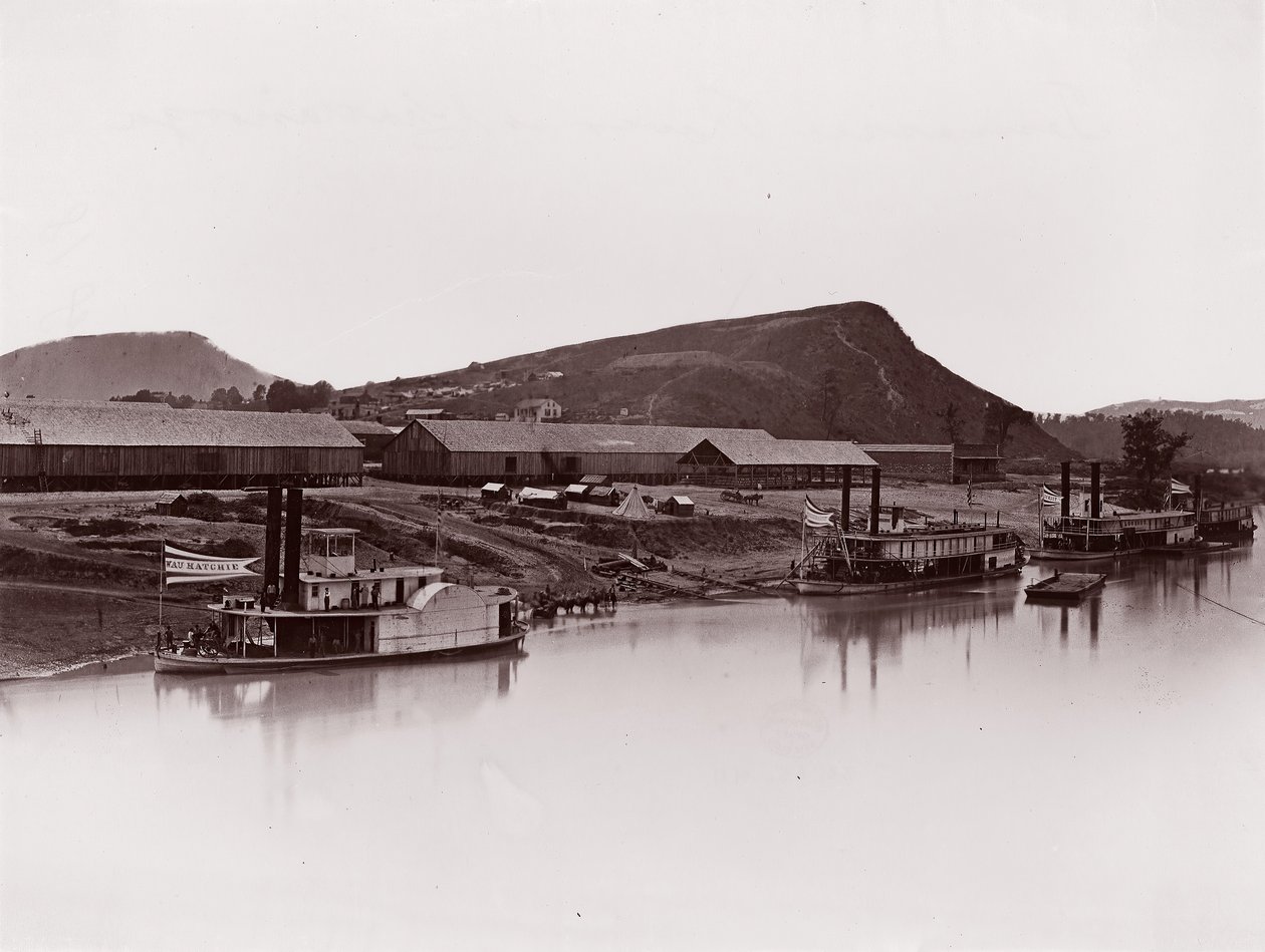 Rivière Tennessee à Chattanooga et éperon de Lookout Mountain - George N. Barnard