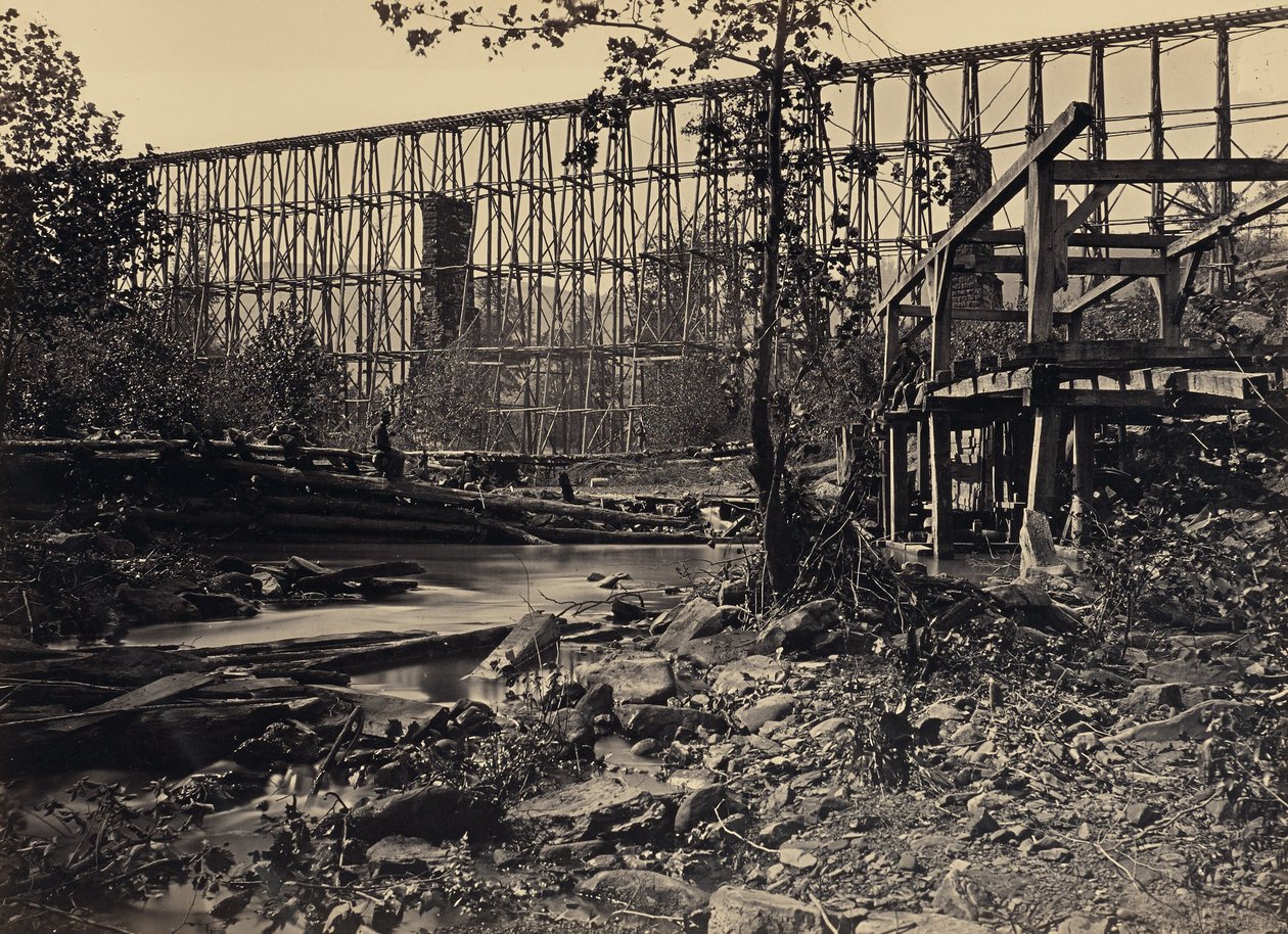 Pont sur chevalets à Whiteside - George N. Barnard