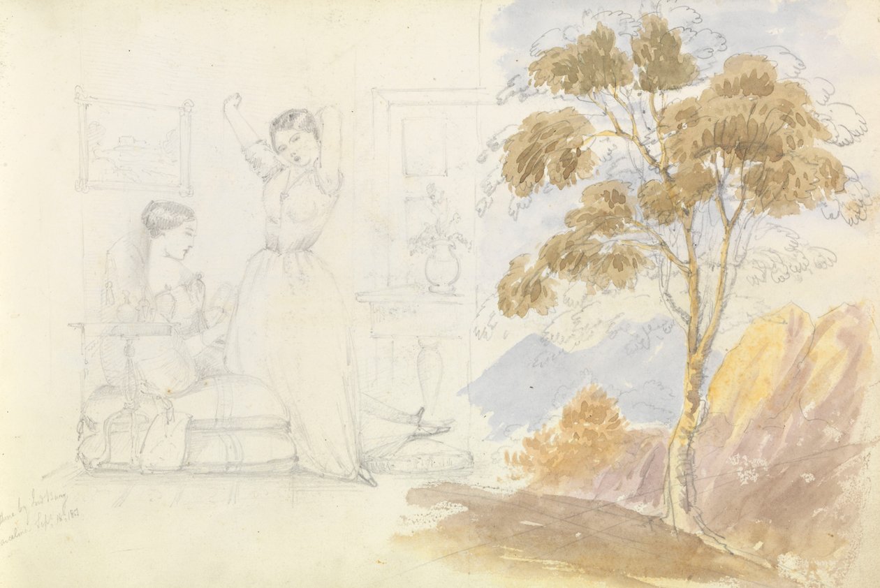 Croquis de deux jeunes femmes, l