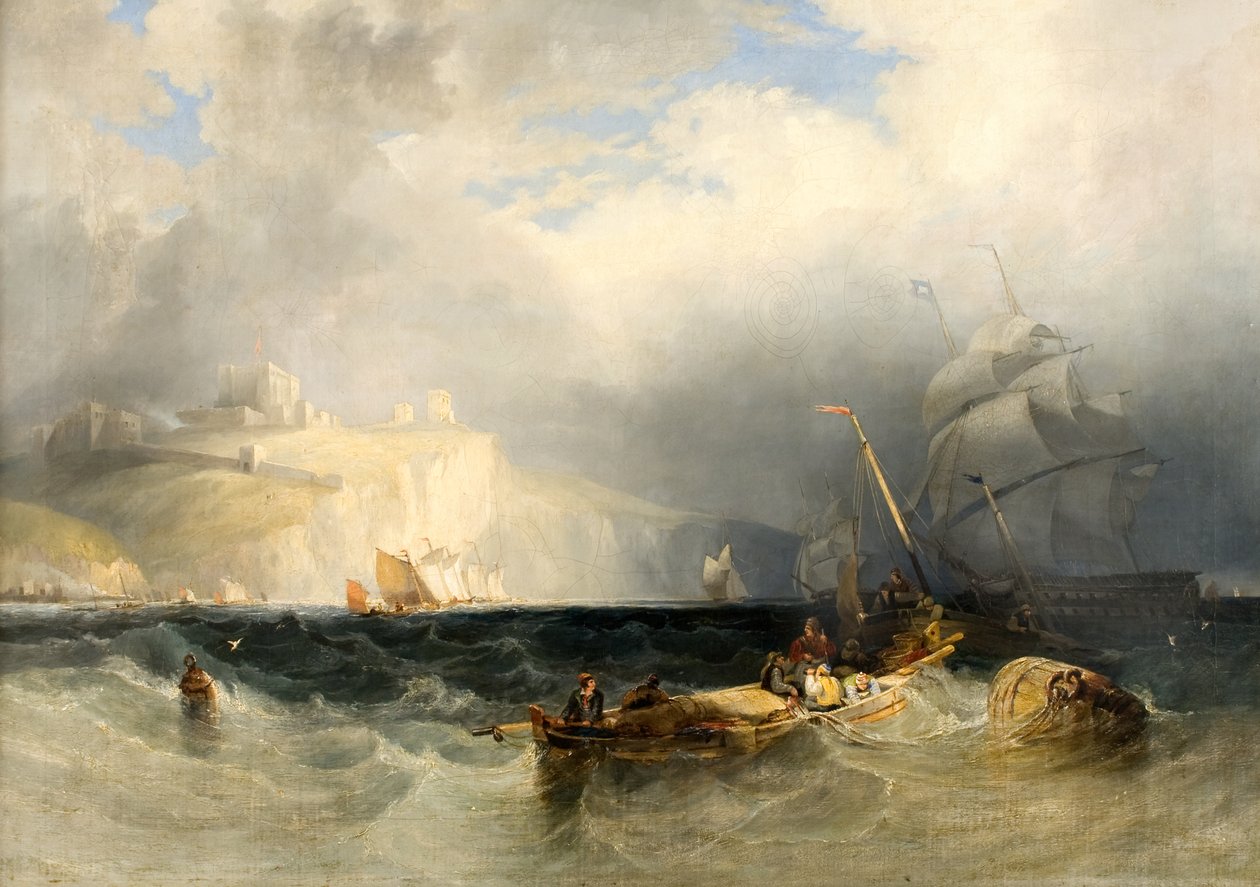 Bateaux de pêche français dans une tempête au large de Douvres - George Philip Reinagle