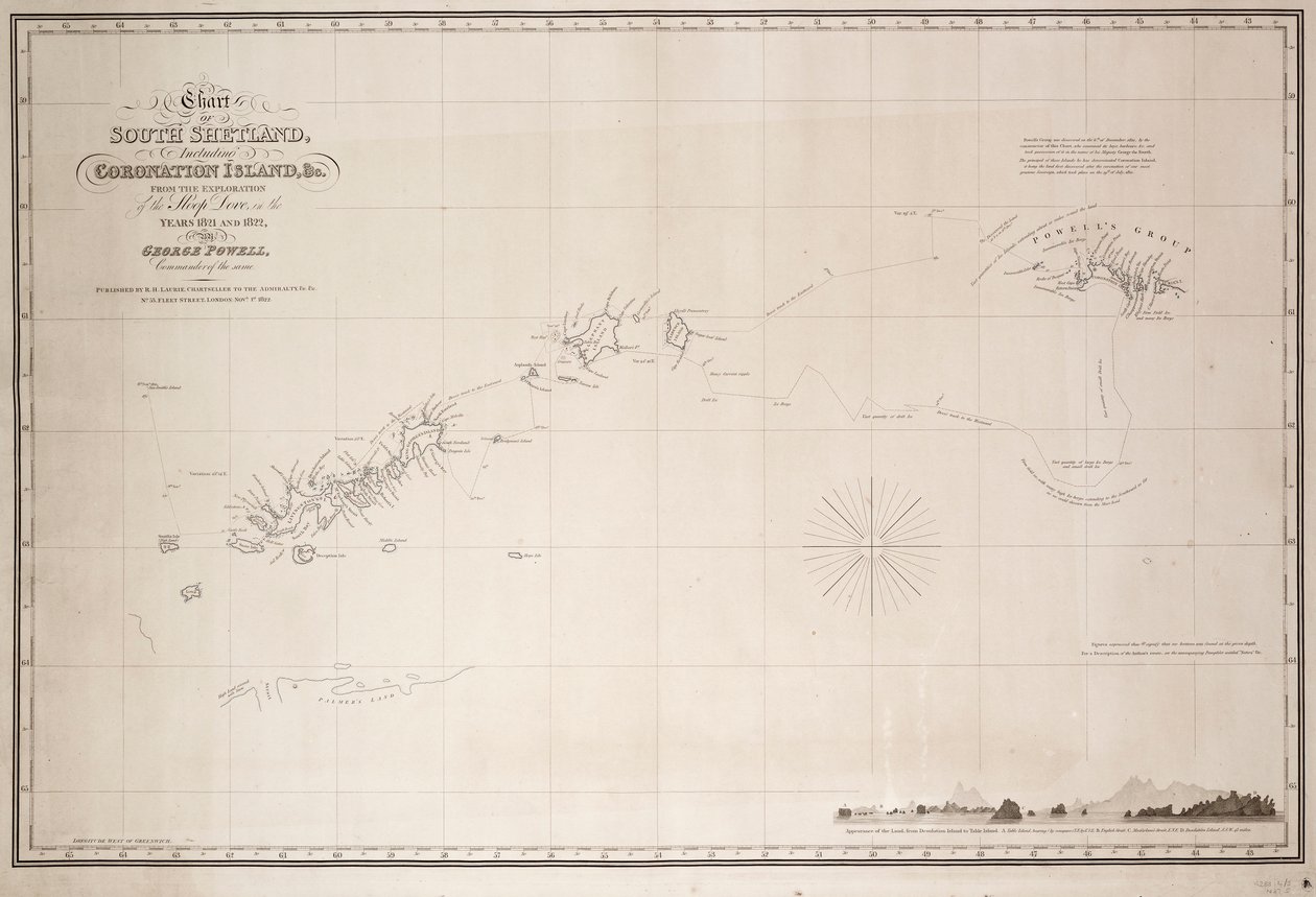 Carte des Shetland du Sud incluant l