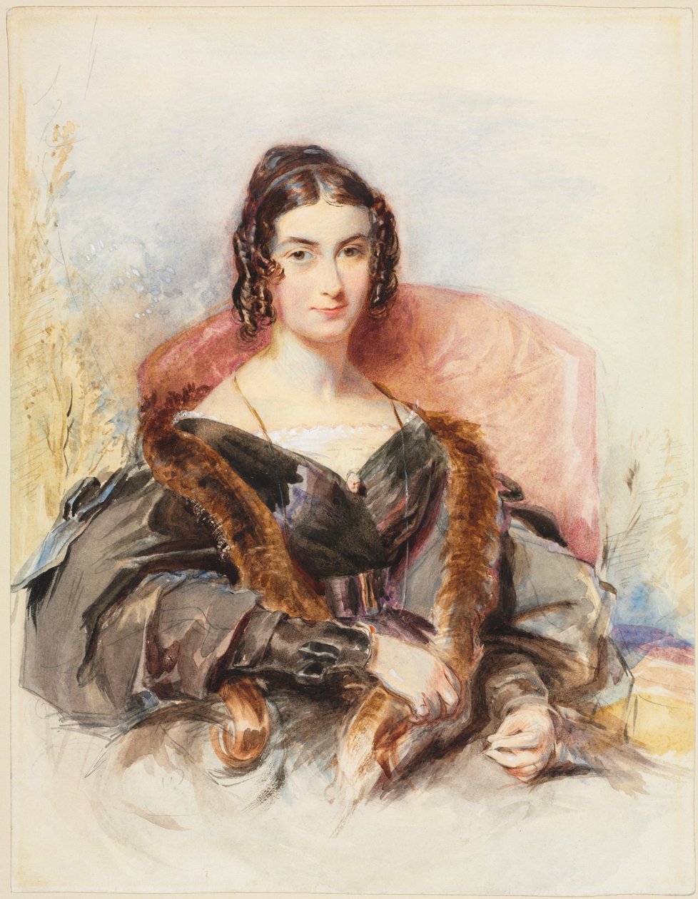 Portrait de femme, vers 1830-1835 (aquarelle avec graphite rehaussé de peinture blanche) - George Richmond