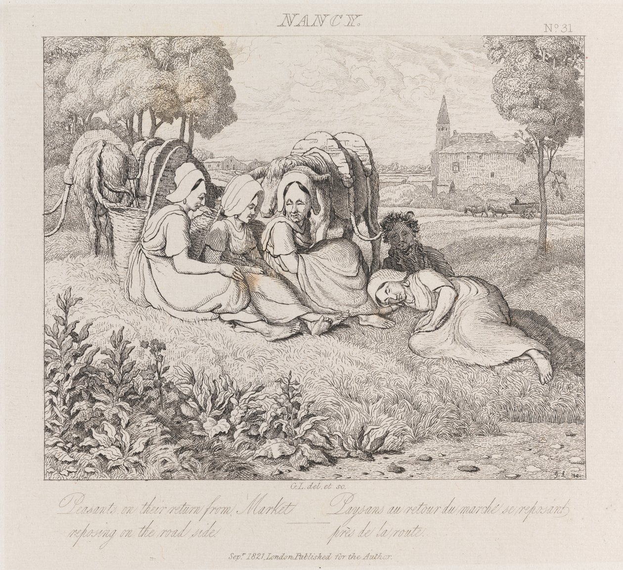 Paysans revenant du marché, Nancy, c.1821 - George Robert Lewis
