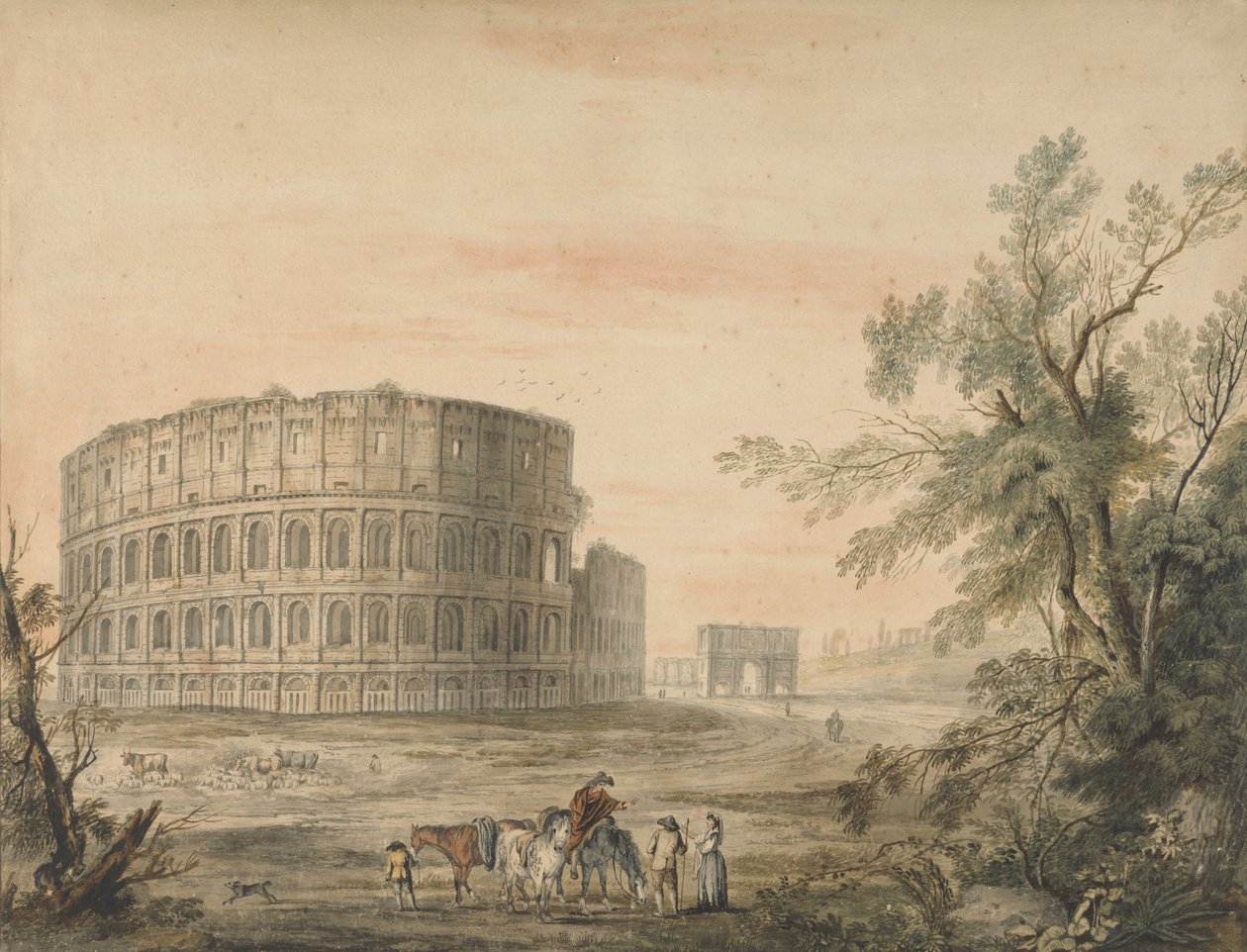 Colisée, Rome, avec arche à gauche - George Robertson