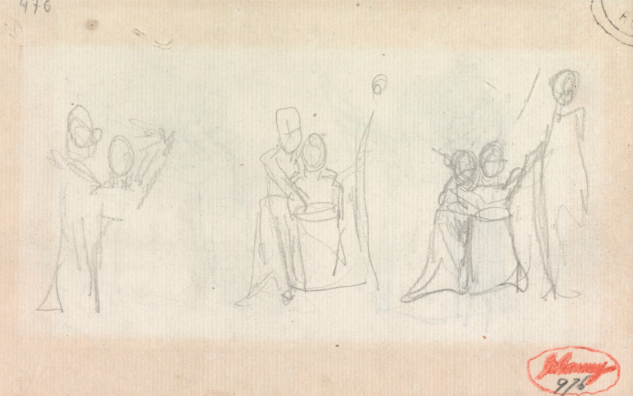 Groupe familial : Trois croquis - George Romney