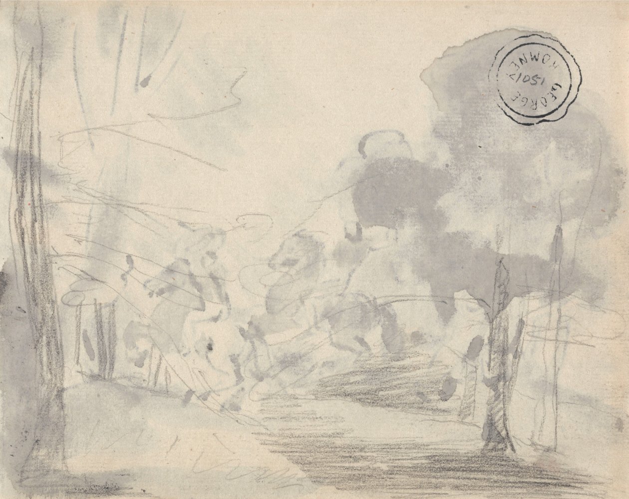 Clairière avec des arbres - George Romney
