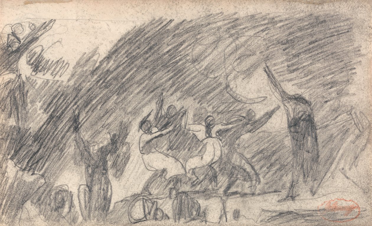 Macbeth dans la grotte des sorcières : deuxième visite - George Romney
