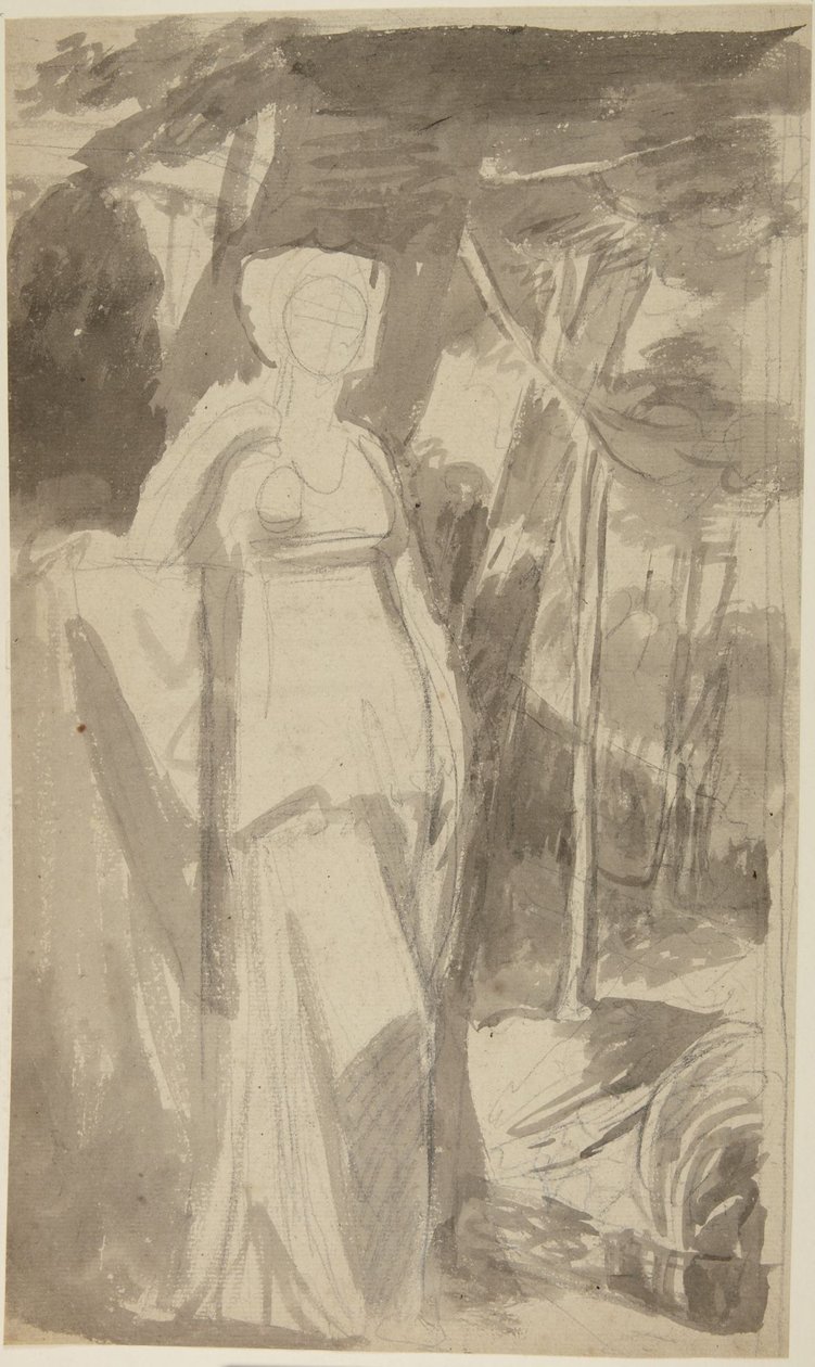 Étude de portrait de Mlle Francis Woodley - George Romney