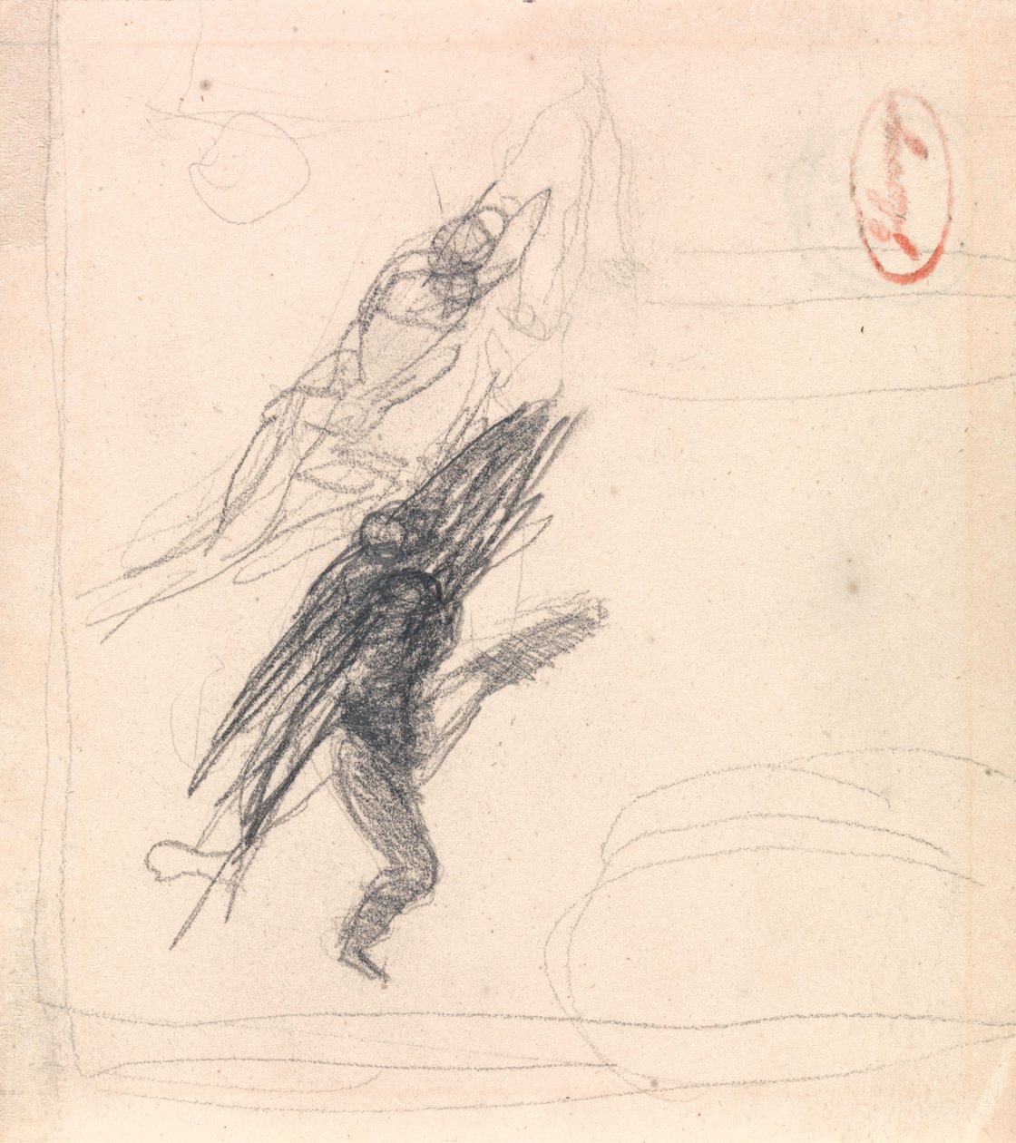 Peut-être un personnage allongé et un personnage dansant - George Romney