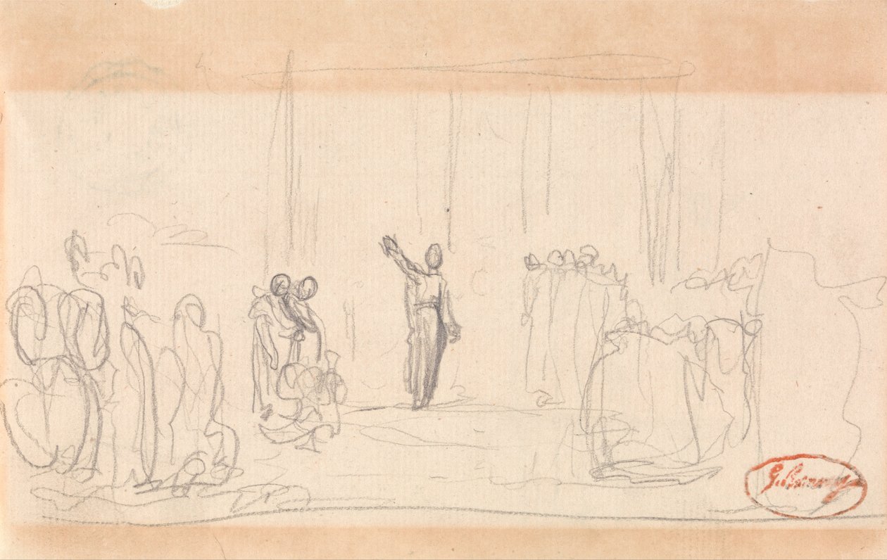 Peut-être une foule devant une prophétesse - George Romney