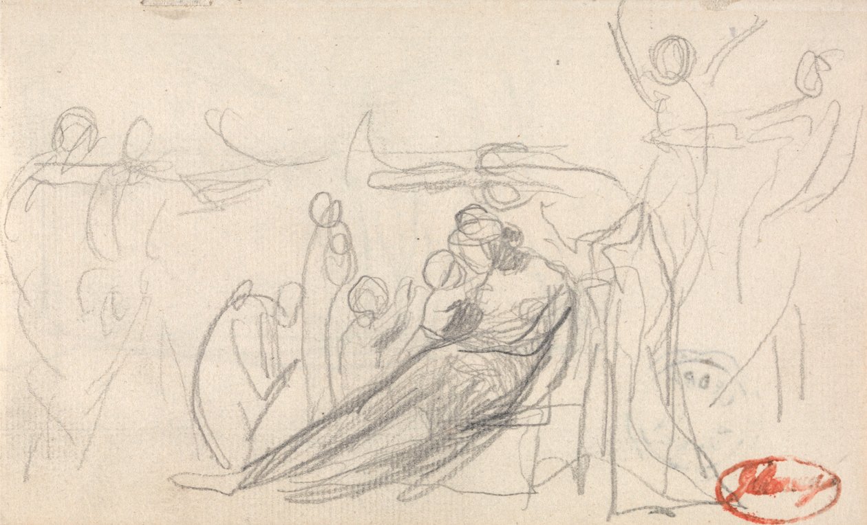 Personnage allongé avec des enfants et d