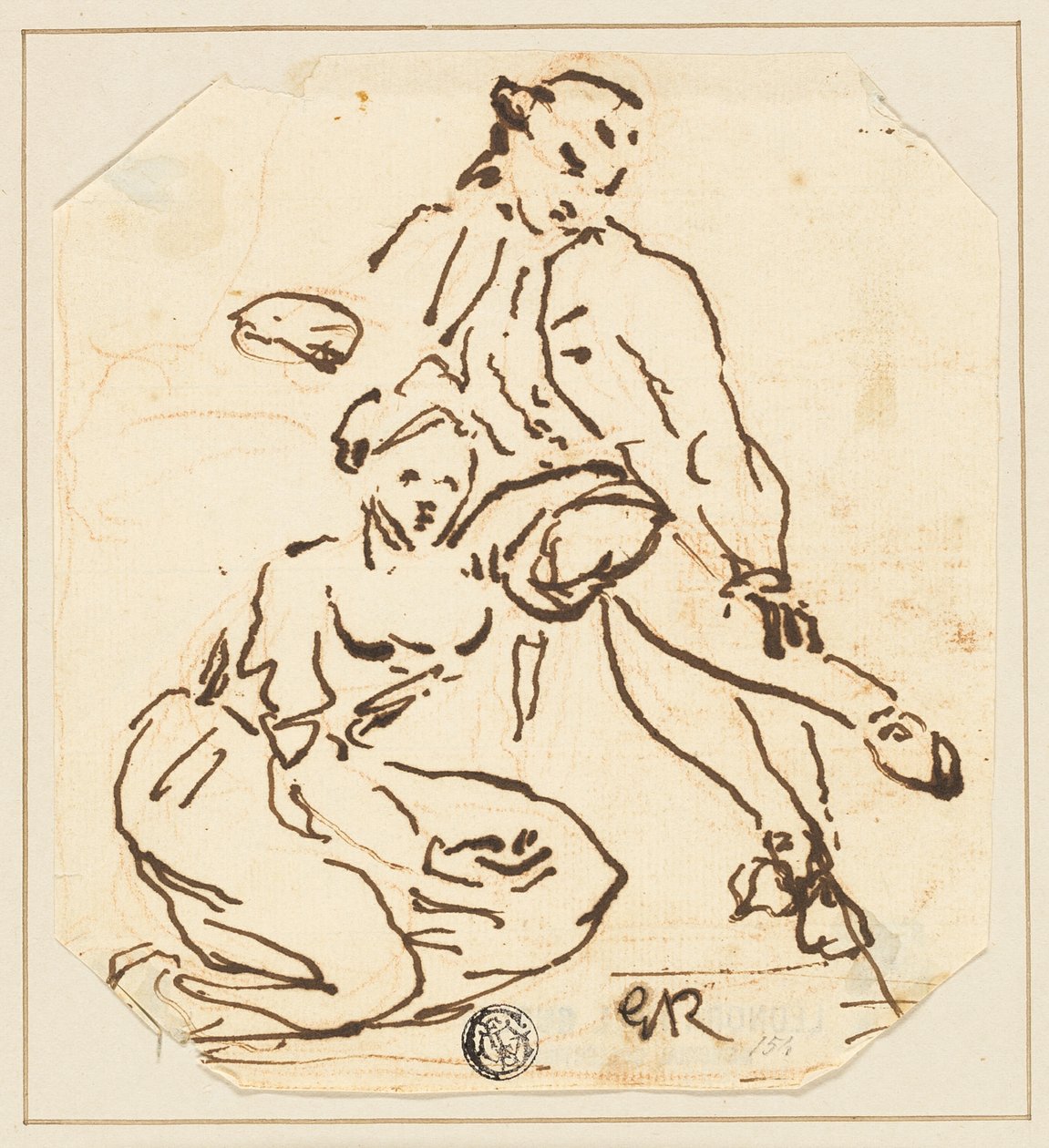 Homme et femme assis - George Romney