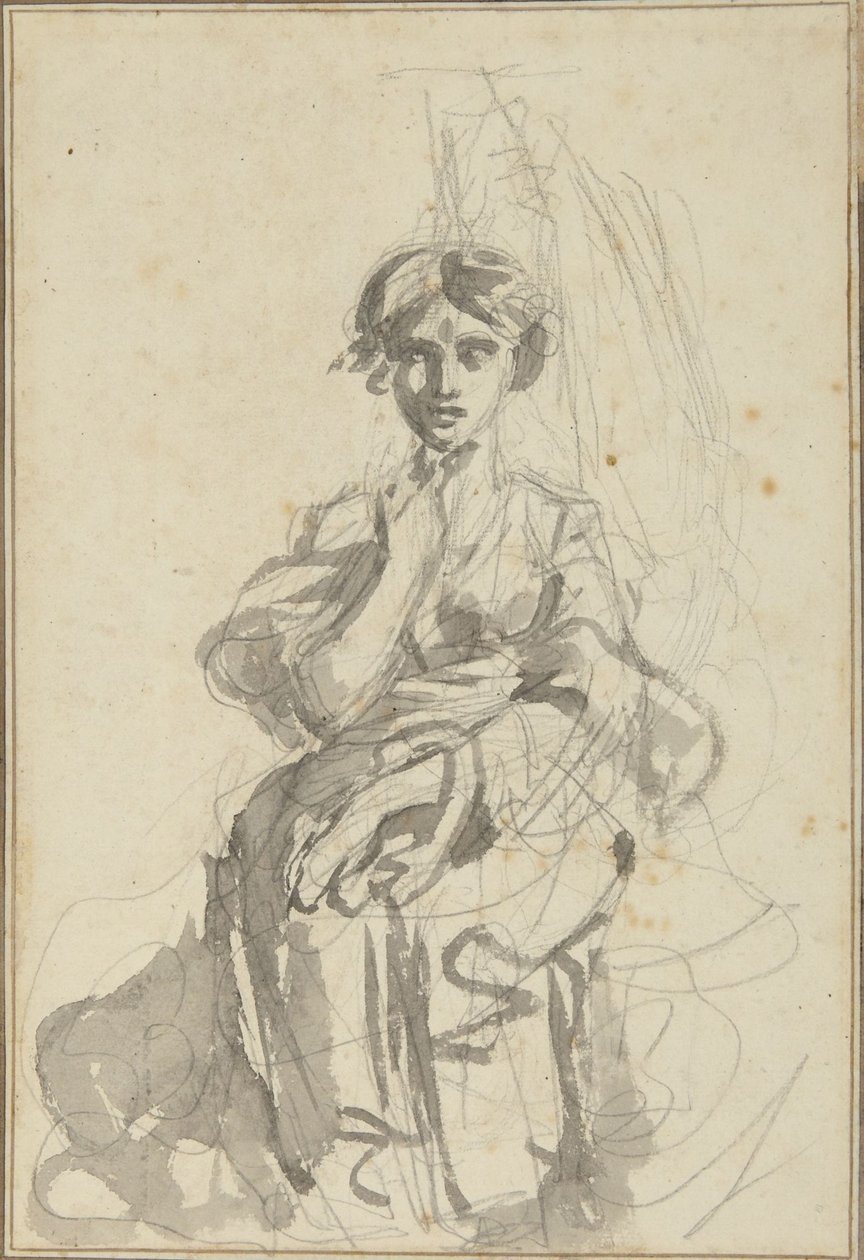 Figure féminine assise - George Romney