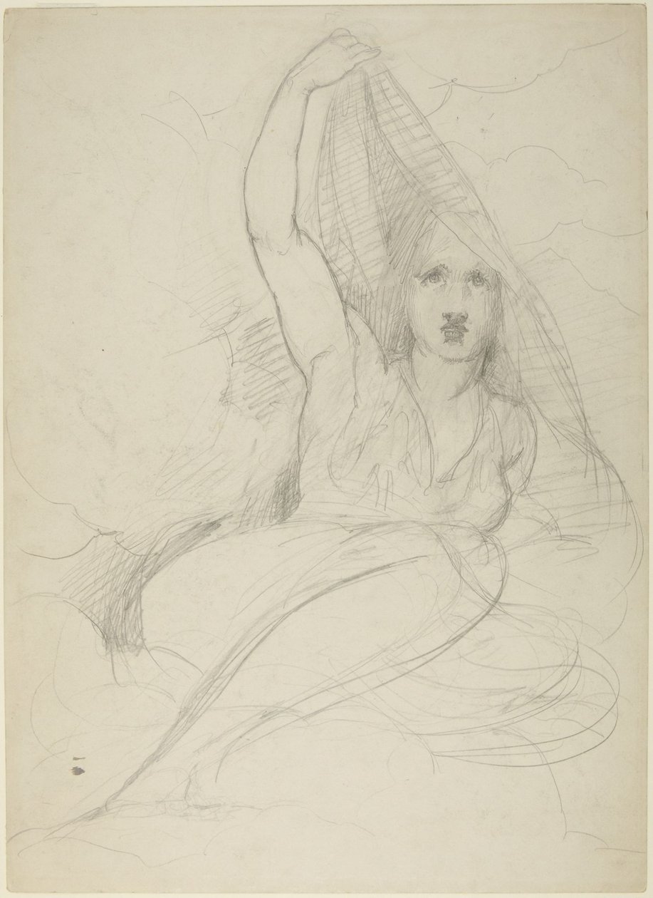 Femme assise se dévoilant - George Romney