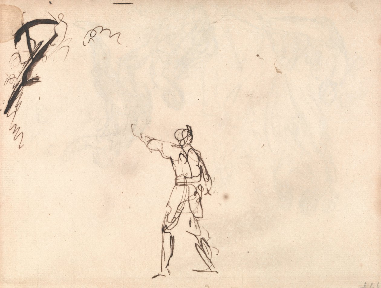 Personnage debout avec le bras levé - George Romney