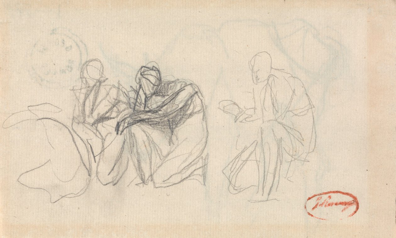 Trois personnages à genoux - George Romney