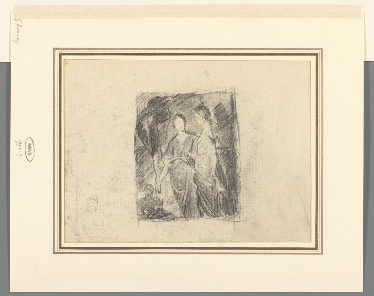 Deux silhouettes féminines parmi les arbres - George Romney