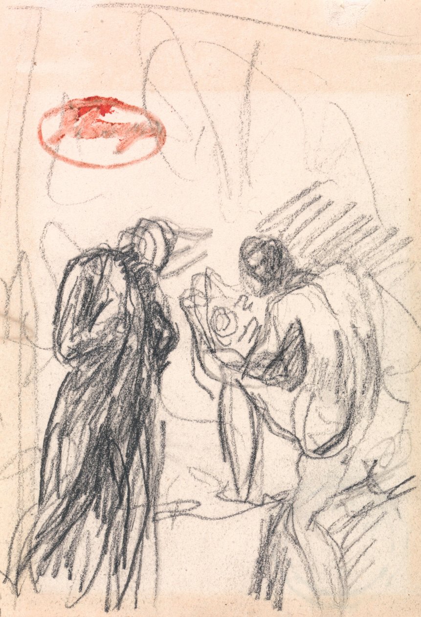 Deux personnages, dont un homme nu à genoux - George Romney