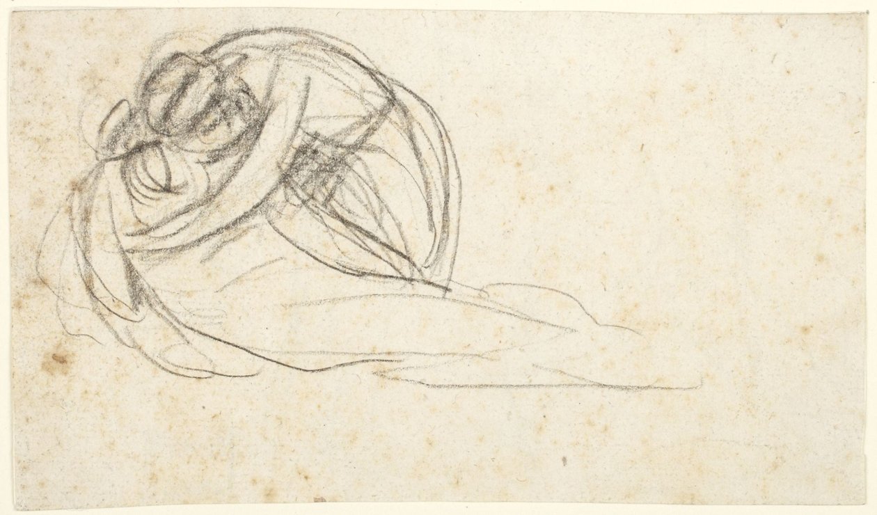 Femme étreignant un personnage allongé  (verso : partie inférieure de deux personnages debout) - George Romney