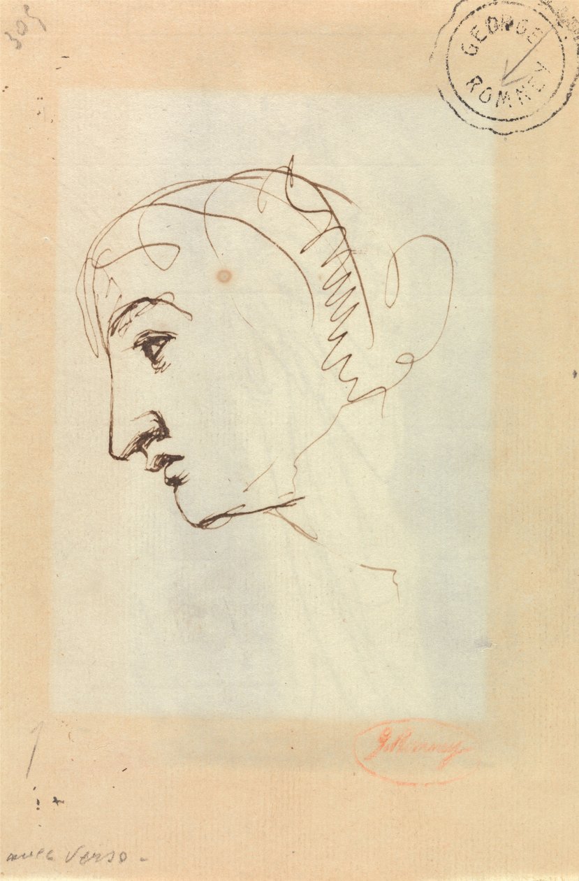 Tête de femme de profil - George Romney