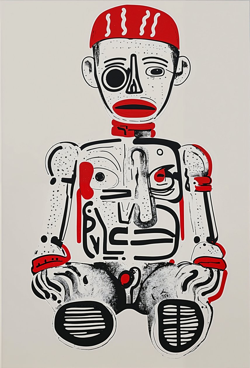 "Totem numérique", 2024 (acrylique sur toile) - George Rosaly