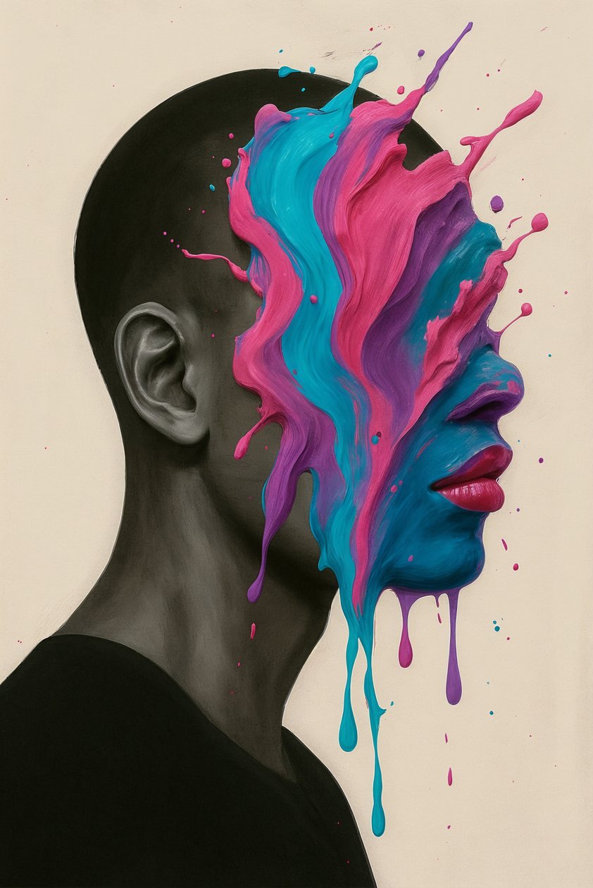 Identité électrique, 2025 (acrylique sur toile) - George Rosaly