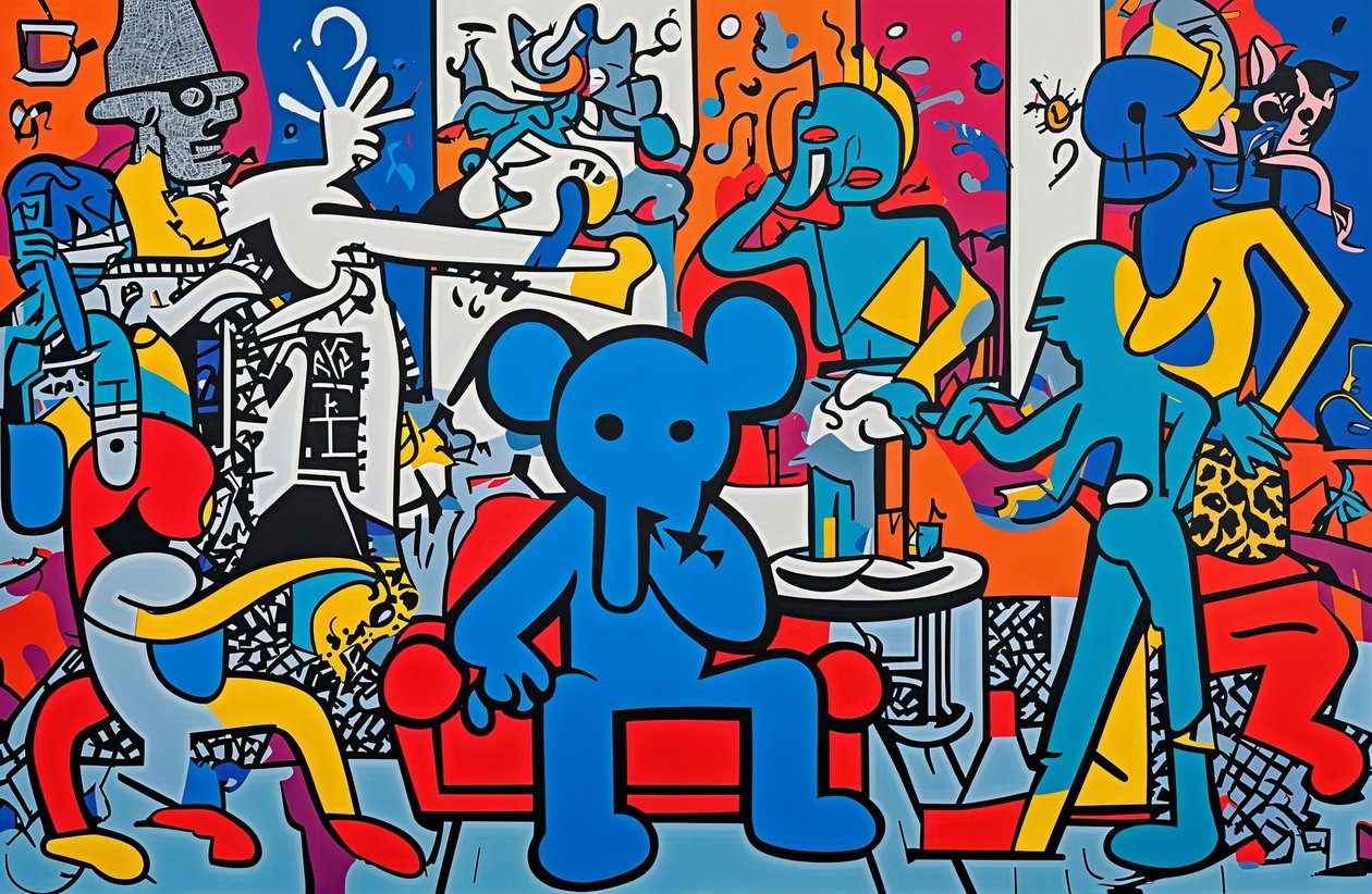 The Aftermath Lounge, 2024 (Acrylique sur toile) - George Rosaly