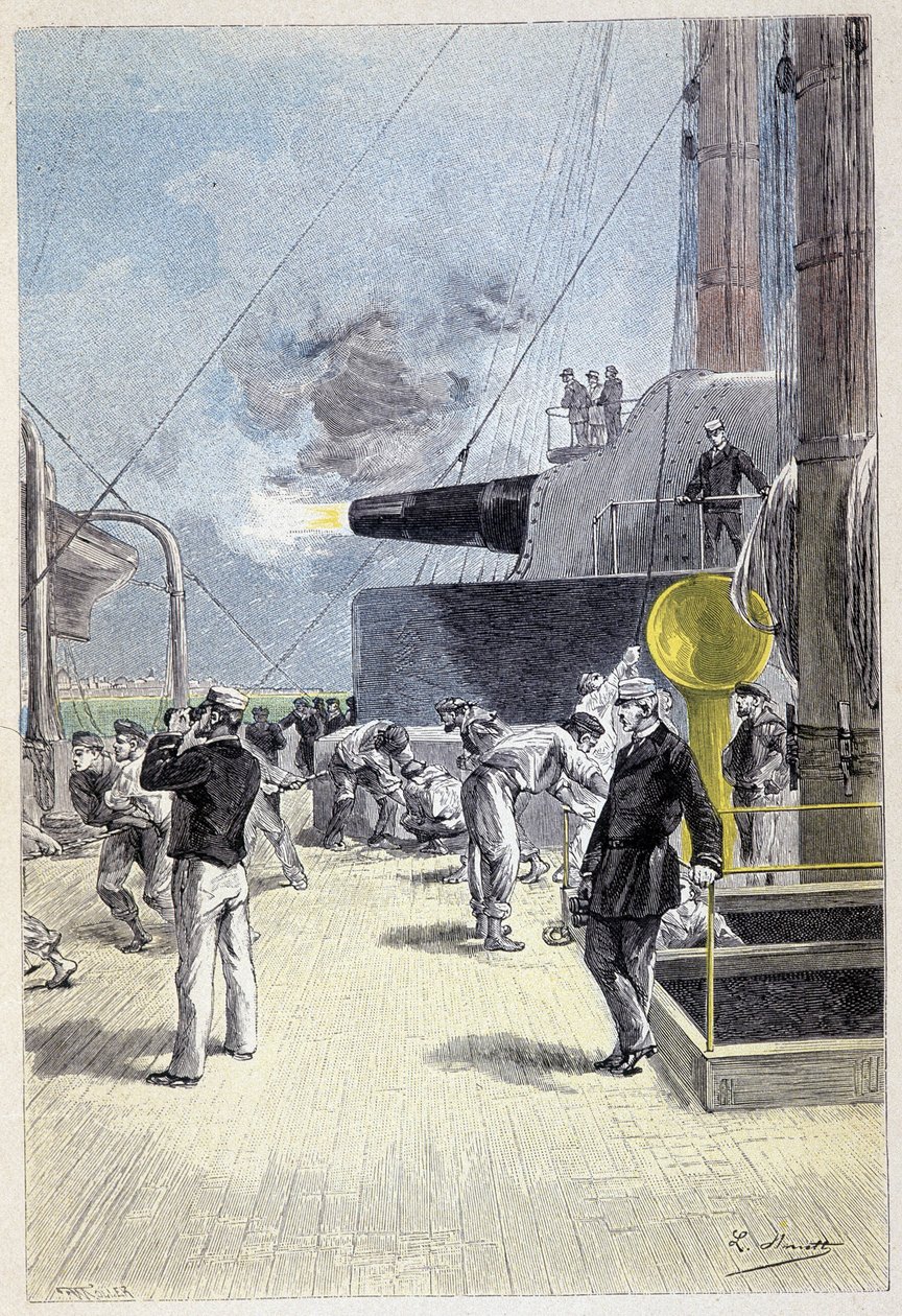 Un premier coup à blanc part de la tourelle (page 277) dans « L