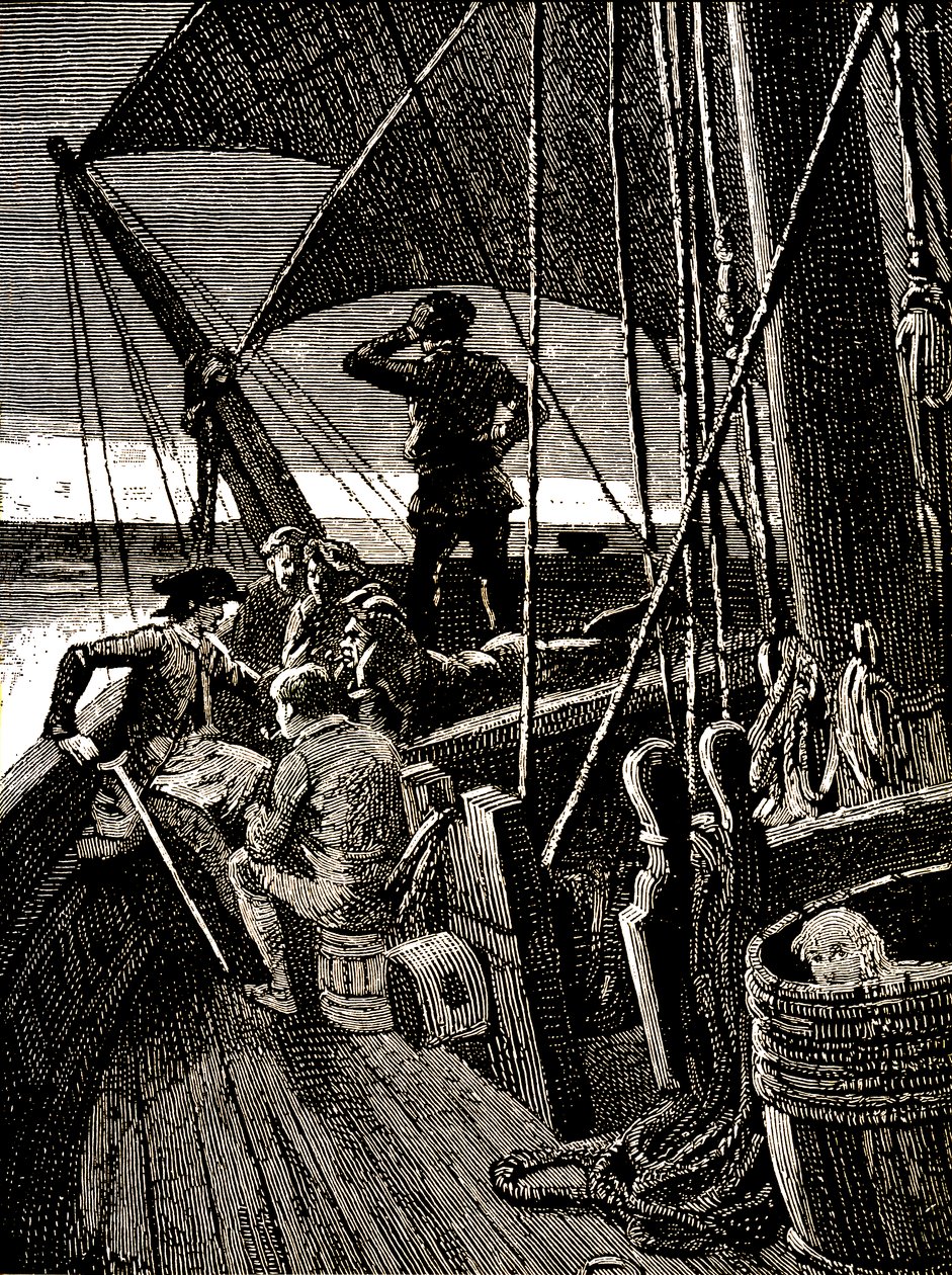 Jim Hawkins entend une conversation révélant la mutinerie des pirates - George Roux