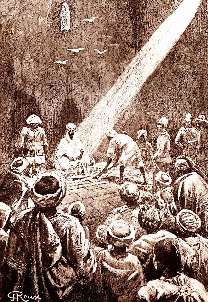 Désert nubien. Tribu du nord du Soudan. 1888 (gravure) - George Roux