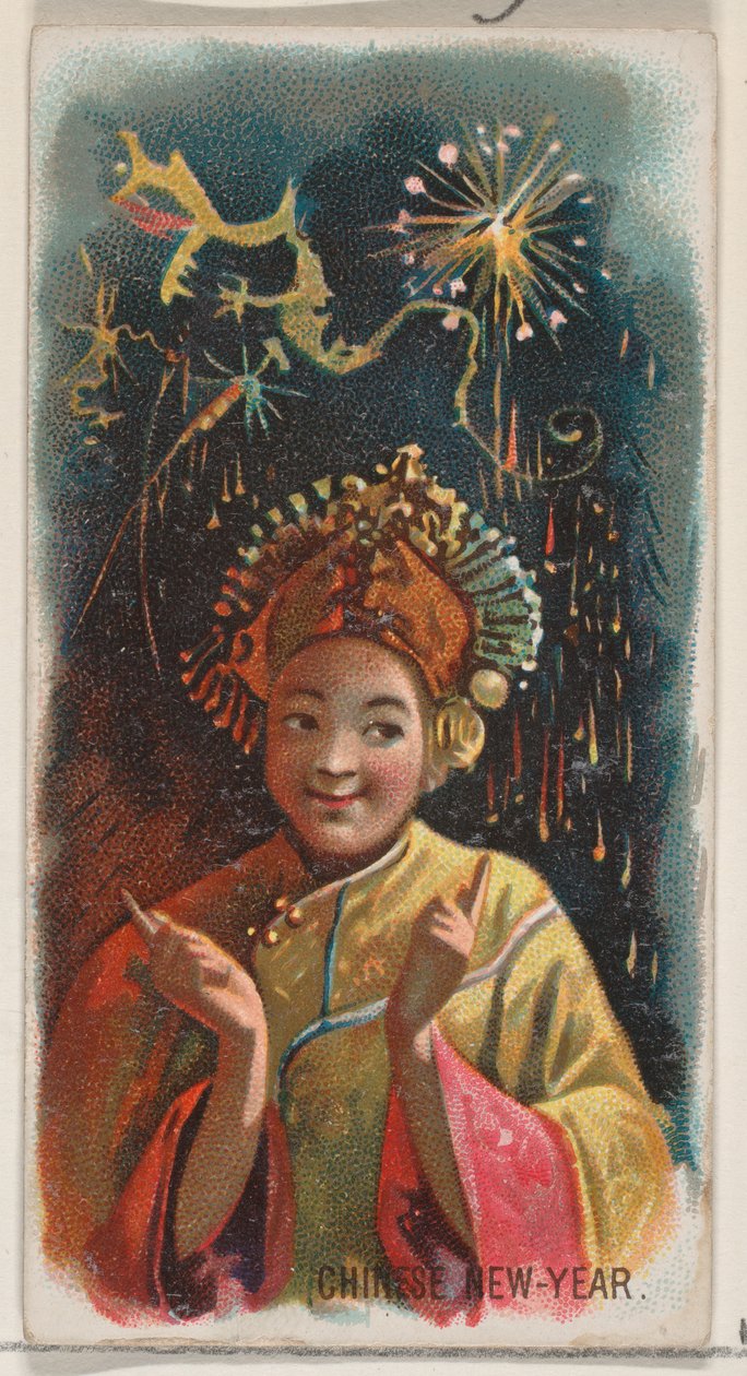 Nouvel An chinois, de la série Holidays N80 pour les cigarettes Duke, 1890 - George S. Harris and Sons