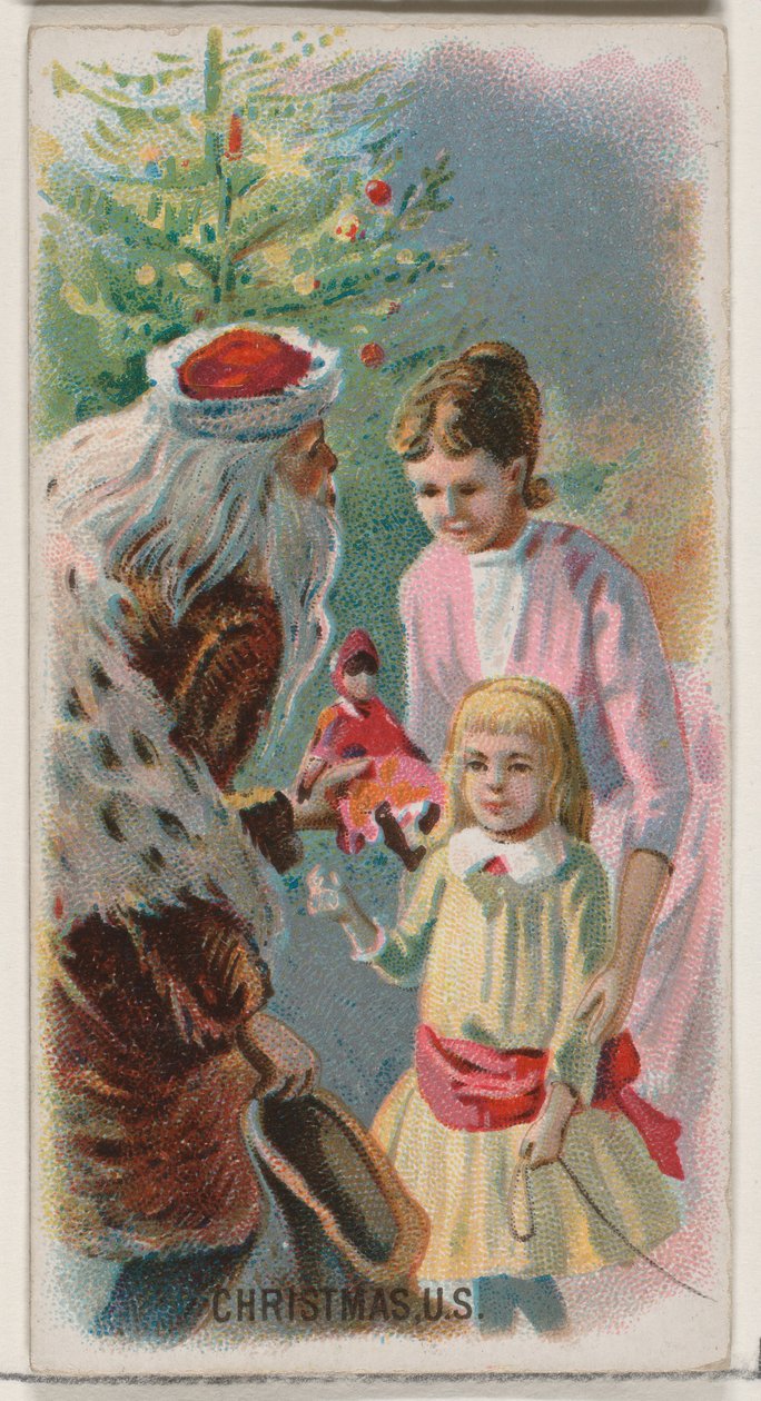 Noël, États-Unis, de la série Holidays N80 pour les cigarettes Duke, 1890 - George S. Harris and Sons