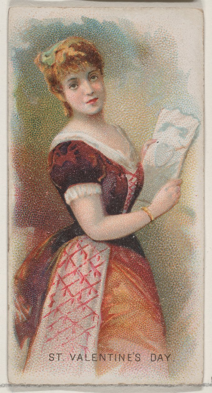 Saint Valentin, États-Unis, de la série Holidays N80 pour les cigarettes Duke, 1890 - George S. Harris and Sons