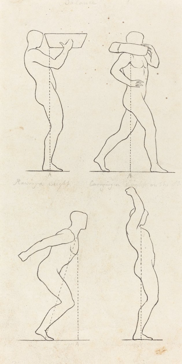 Porter un poids; se préparer à sauter, et atterrir - George Scharf after John Flaxman