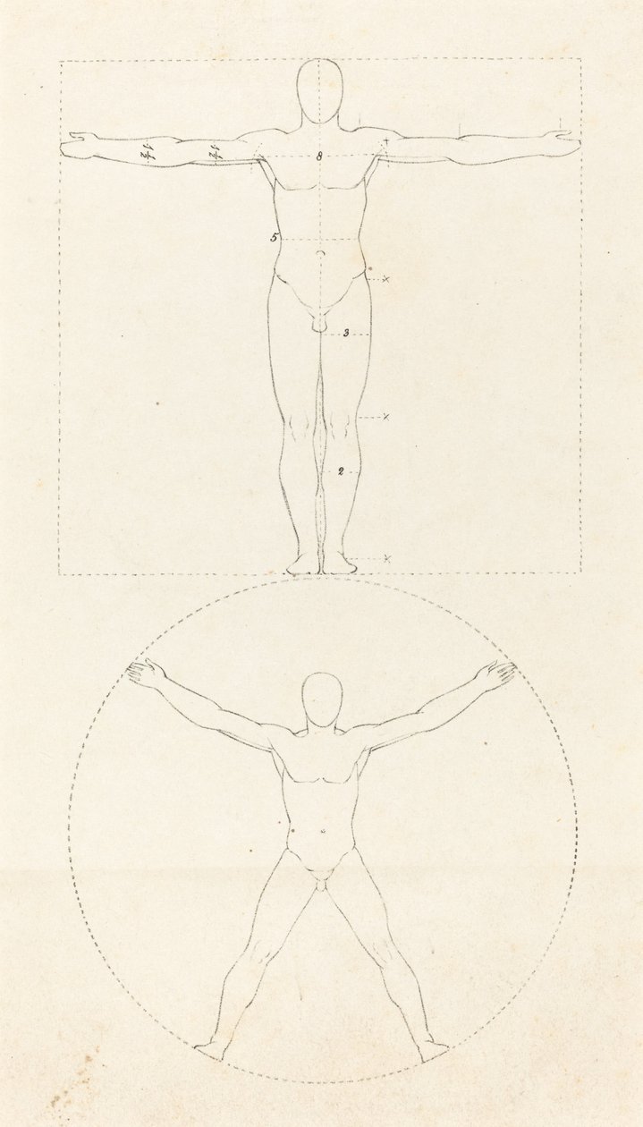 Cercle et carré de la figure humaine - George Scharf after John Flaxman