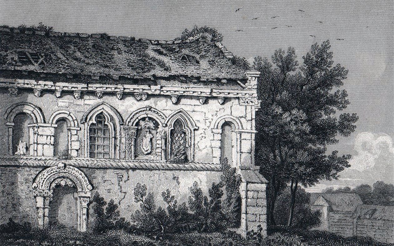 Berfrestone (DB) St Nicholas Church 1829 gravure Barfrestone Kent Angleterre - George Shepherd