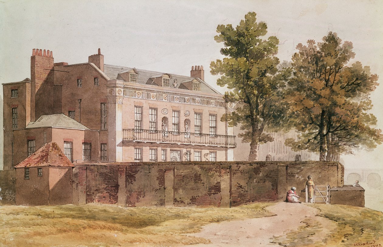 Vue de Grosvenor House à Millbank, 1809 - George Shepherd