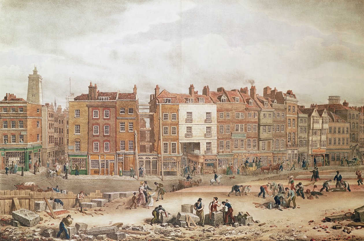 Vue de High Street Southwark, ancienne voie - George Snr Scharf